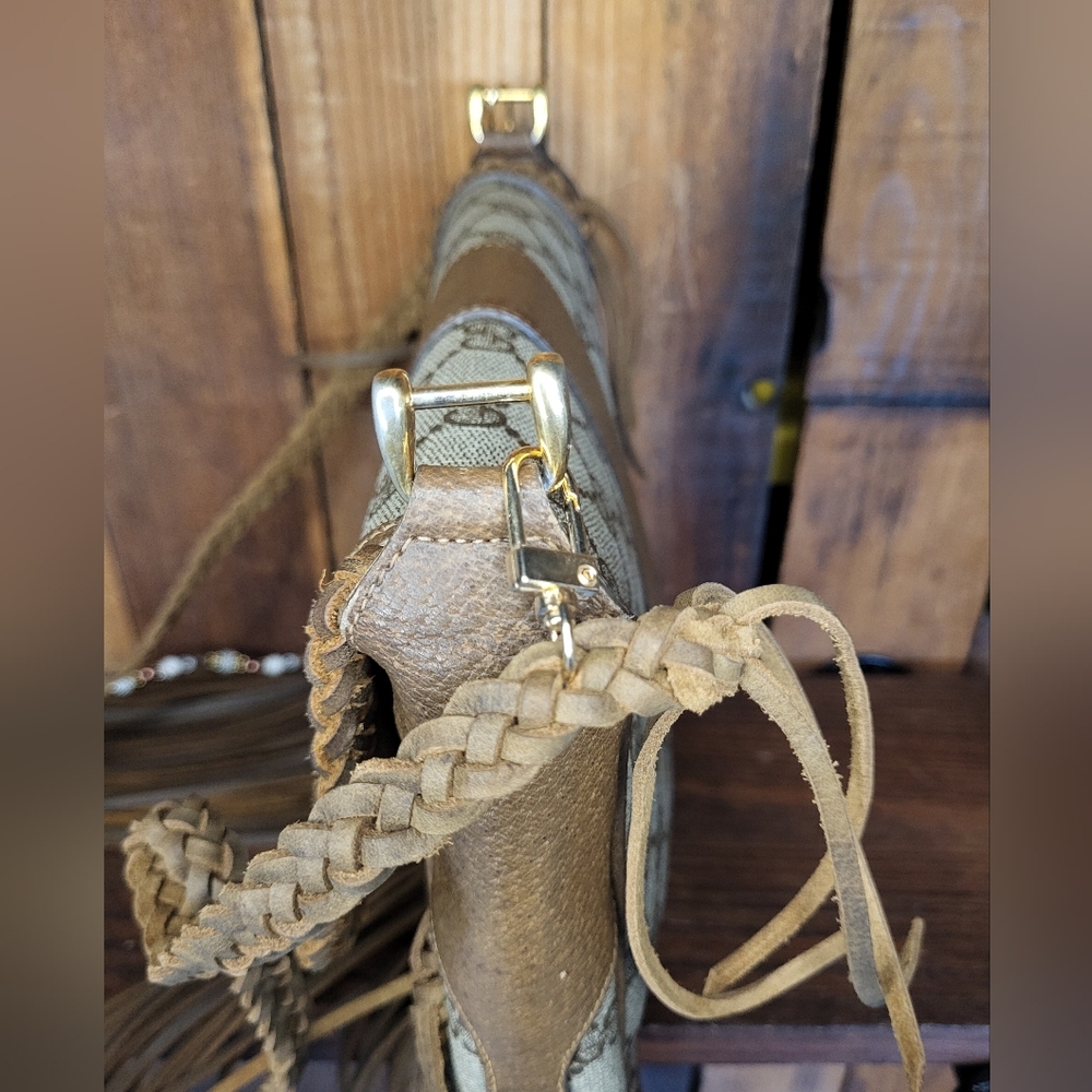 Gucci Fringe Crossbody Bag Vintage Boho Bag Style Western Bag Southwestern Bag - Picture 9 of 14
